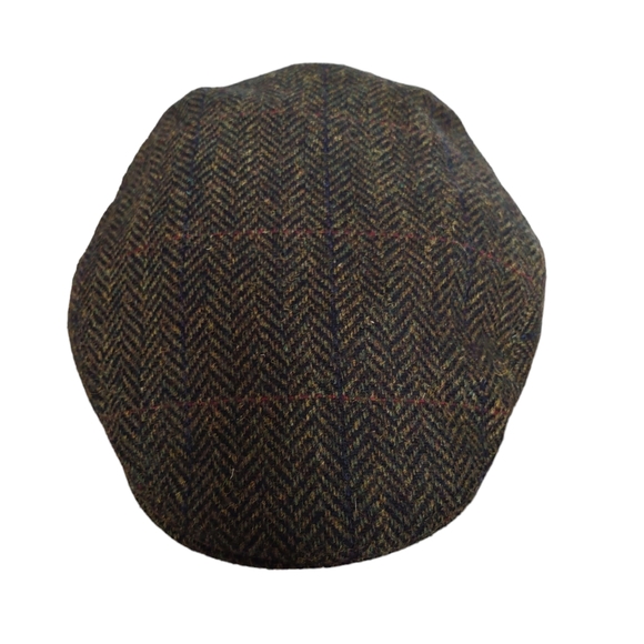 Mucros XXS Trinity Kids Tweed 100% Wool Green Herringbone Ireland Flat Cap - Picture 5 of 16